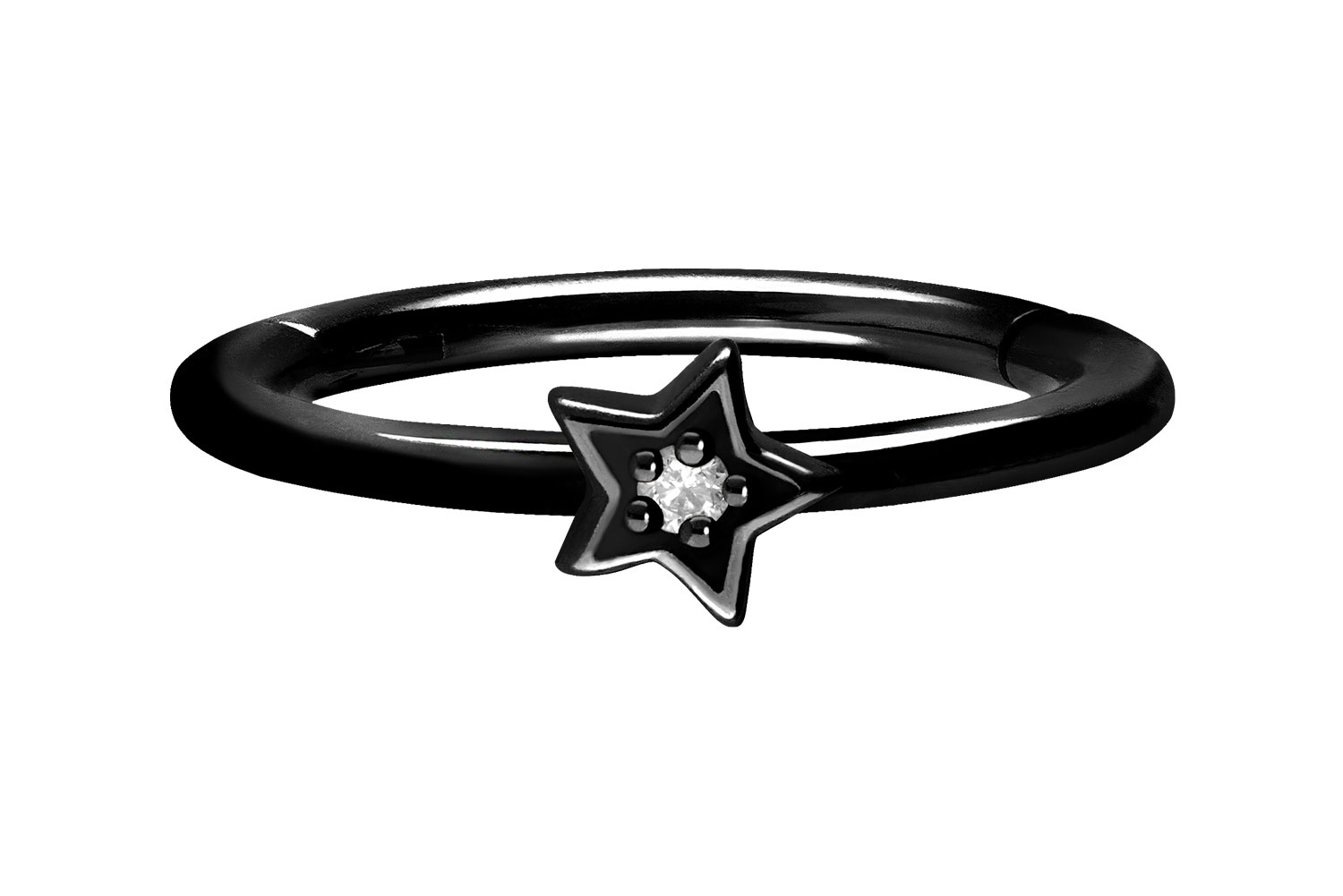 Chirurgenstahl Segmentring Clicker Piercing STERN + KRISTALL ++SALE++